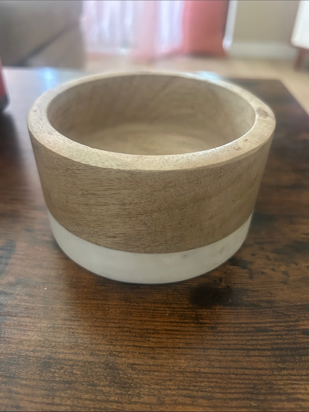👑 crate & barrel wood and marble wine coaster NEW